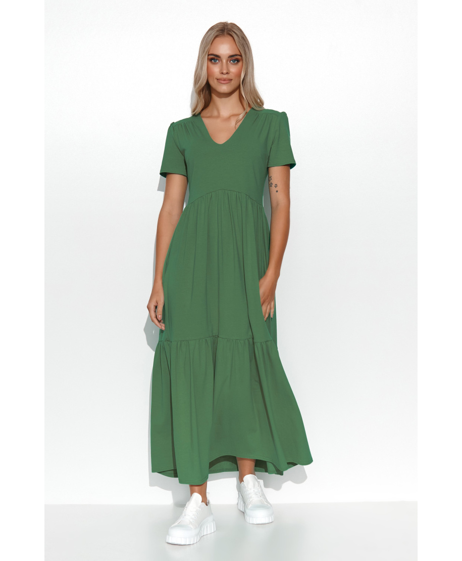 suknele maxi su iskirpte  serek kaktusowa M549