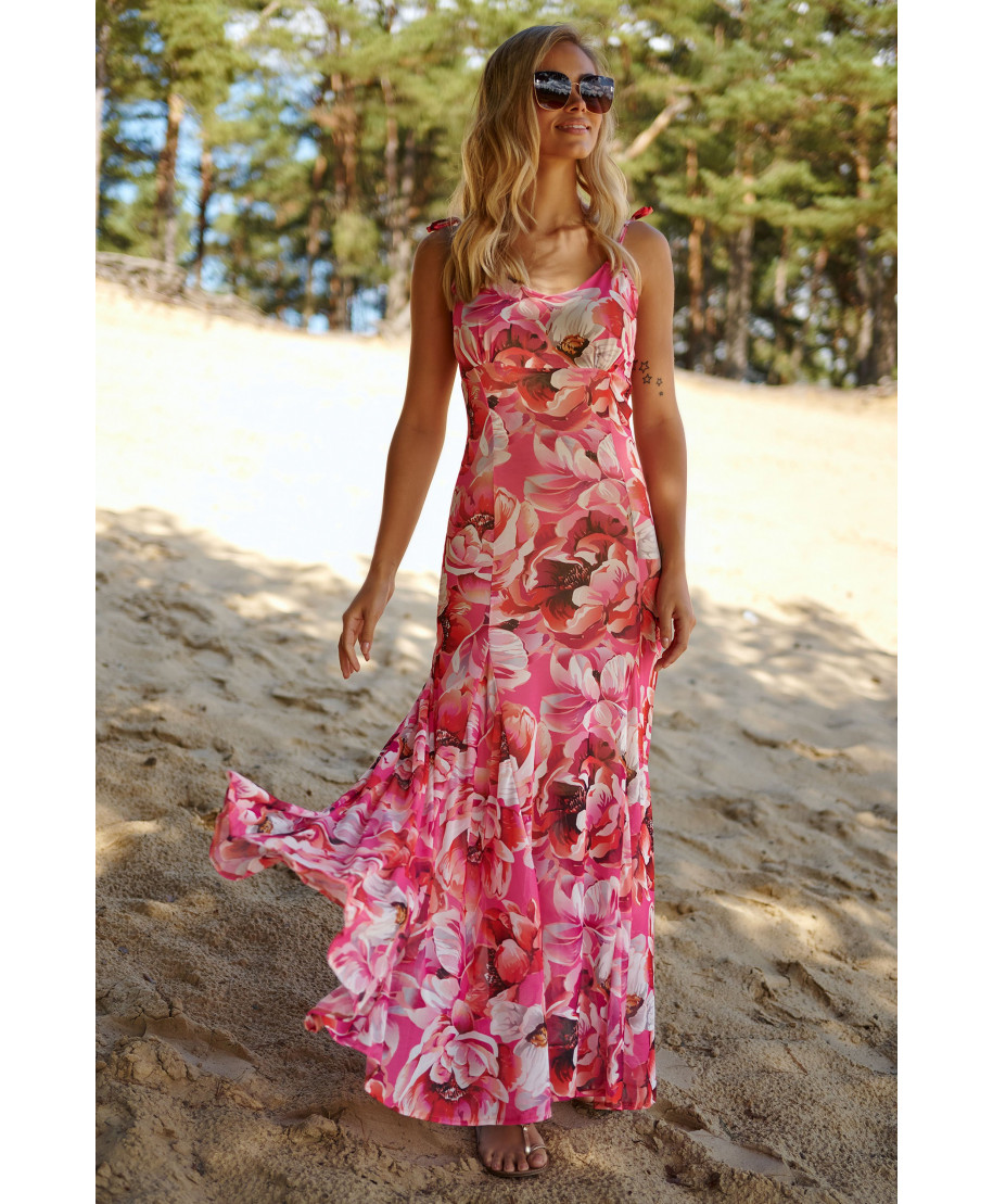 ilga letnia suknia ant wiązanych ramiączkach tinklelis 39 M799