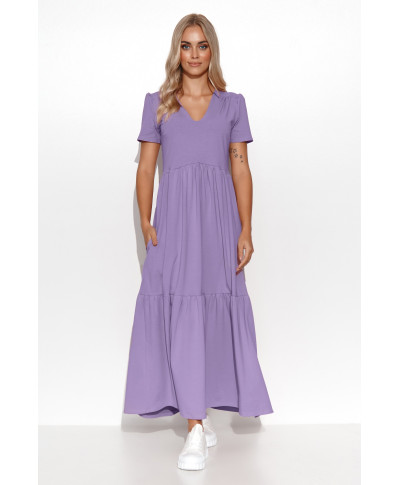 Kleita maxi ar V veida izgriezumu lillā M549