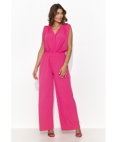 kombinezonas moteriskas su szerokimi nogawkami sviesiai rozine NU480