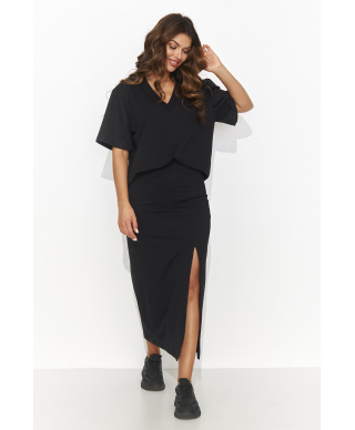 Sieviešu komplekts ar zīmuļsvārkiem melns NU468