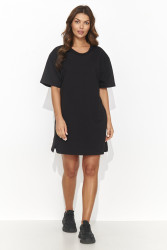 trumpa suknele dresowa juoda NU474