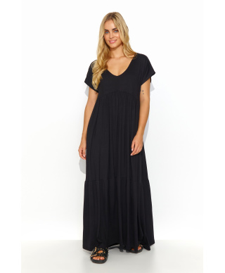 Kleita maxi no viskozes melna M828