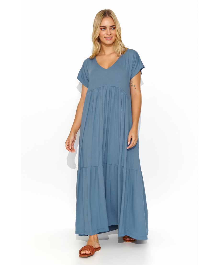 suknele maxi is viskozes denim M828