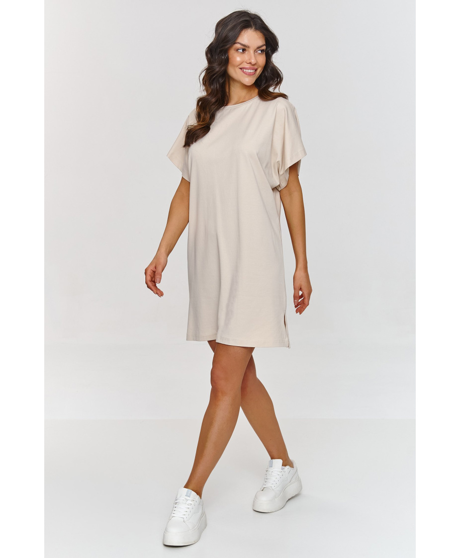 suknele BASIC su krótkim rękawem sviesus beż M875
