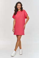 suknele BASIC su krótkim rękawem koralowa M875
