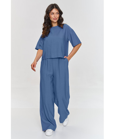 elegantiskas komplektas su szerokimi spodniami blue jeans M881