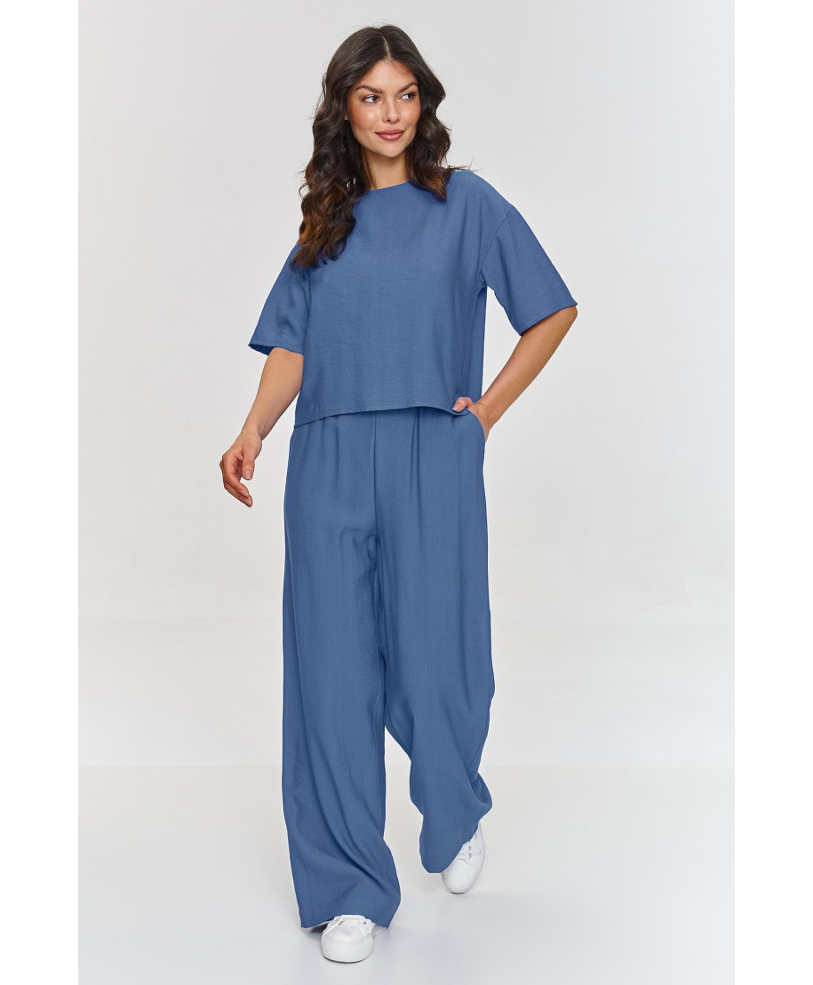 elegantiskas komplektas su szerokimi spodniami blue jeans M881