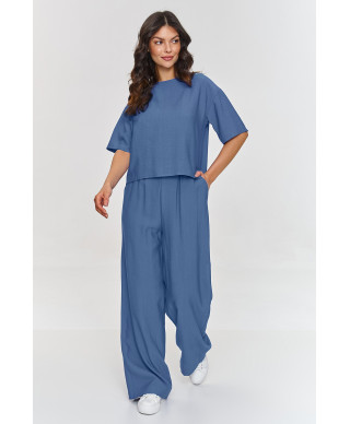 elegantiskas komplektas su szerokimi spodniami blue jeans M881