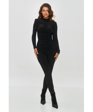 aptemptas komplektas moteriskas su drapowaniem juodas M852