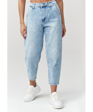 Džinsai mom fit aukštu liemeniu denim C31