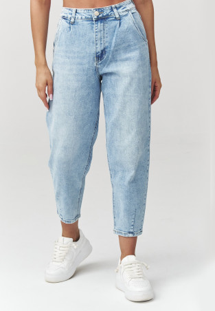 Jeansy mom fit su wysokim stanem denim C31