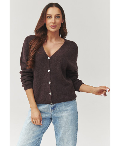 Džemperis sievietēm ar pogām šokolādes krāsā C38