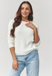 Miękki megztinis moteriskas su okrągłym iskirpte ekriu C40