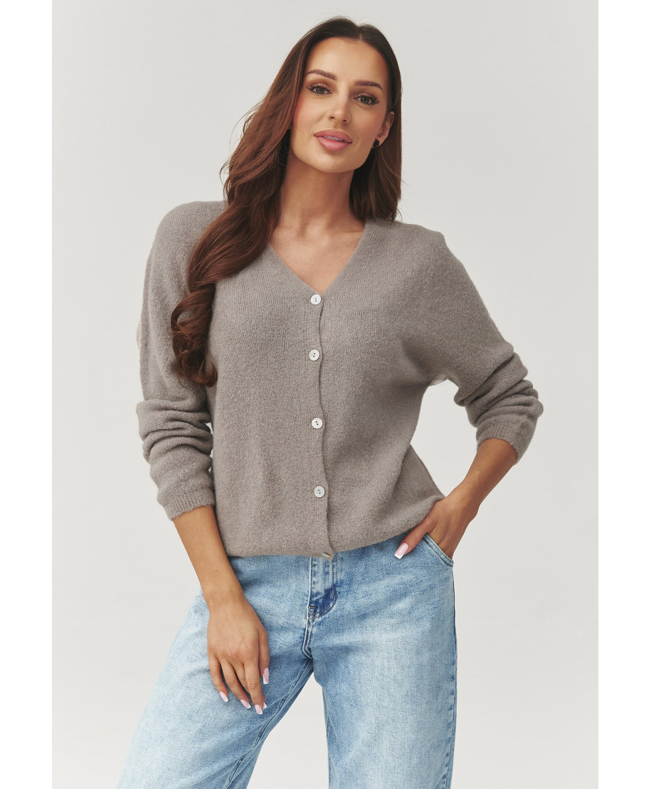 Džemperis sievietēm ar pogām mokas krāsā C38