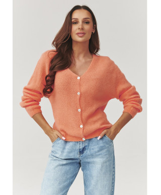 Megztinis moterims su sagomis oranžinis C38