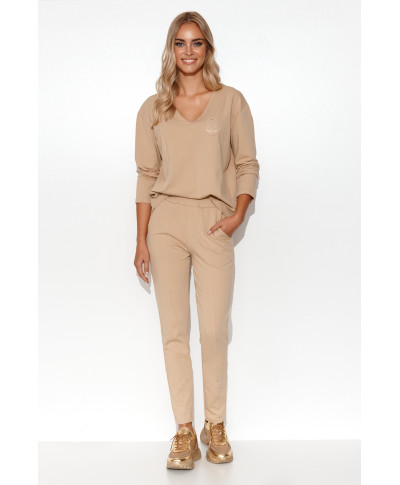 elegantiskas moteriskas rinkinys dresowy piaskowy M782