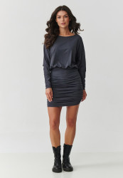 suknele mini su marszczeniem ir luźną górą antracytowa M900