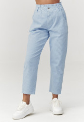 kelnes sztruksowe su wysokim stanem błękitne C33