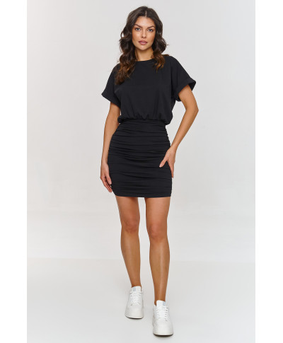 mini suknele su marszczeniami juoda M877