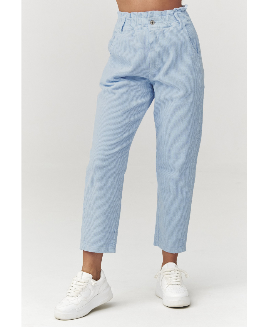 kelnes sztruksowe su wysokim stanem błękitne C33