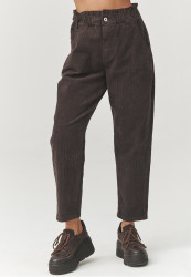 kelnes sztruksowe su wysokim stanem czekoladowe C33