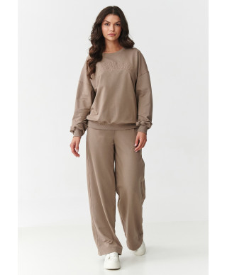 komplektas dresowy su szerokimi nogawkami ir haftowaną aplikacją moka M890