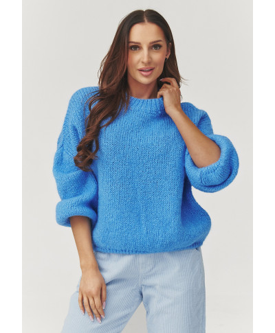 megztinis moteriskas oversize blue jeans C37