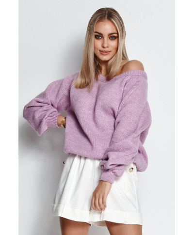 megztinis moteriskas uzmaunamas per galva su guma liliowy S114