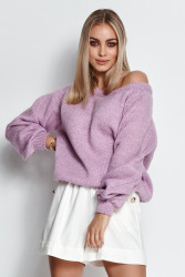 megztinis moteriskas uzmaunamas per galva su guma liliowy S114