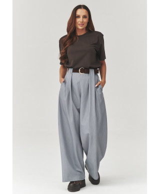 Elegantas platas bikses ar ielocēm pelēkas C34