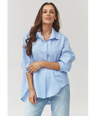 marskiniai moteriska  niebiesko-białe dryziai C36