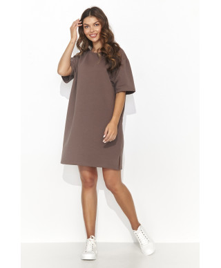 trumpa suknele dresowa sokoladine NU474
