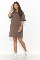 trumpa suknele dresowa sokoladine NU474