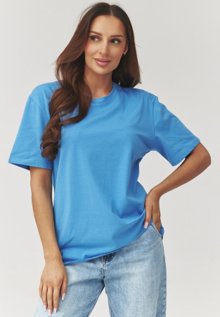 klasikinis t-shirt moteriskas blue jeans C41