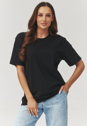 klasikinis t-shirt moteriskas juodas C41