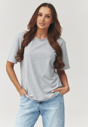klasikinis t-shirt moteriskas pilkas melanzas C41