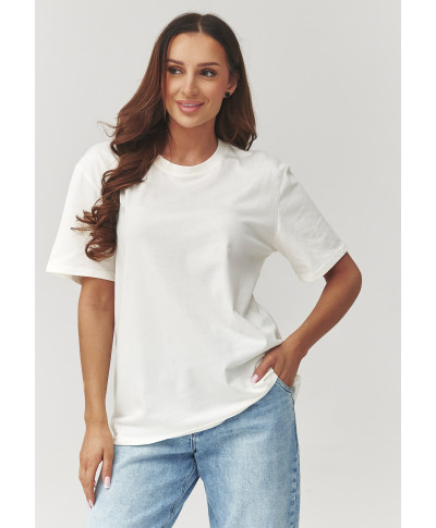 klasikinis t-shirt moteriskas ekriu C41