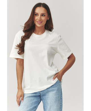 klasikinis t-shirt moteriskas ekriu C41