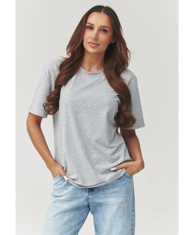 klasikinis t-shirt moteriskas pilkas melanzas C41