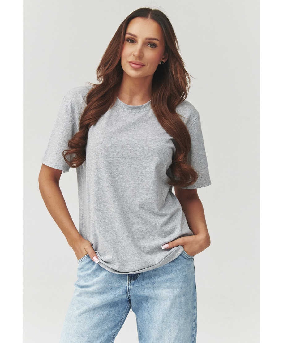 klasikinis t-shirt moteriskas pilkas melanzas C41