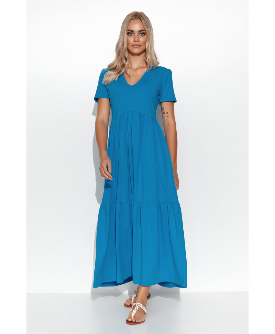 suknele maxi su iskirpte  serek blue jeans M549