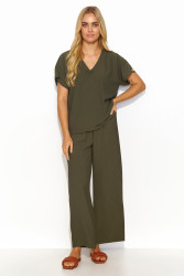 moteriskas komplektas su szerokimi spodniami chaki M831