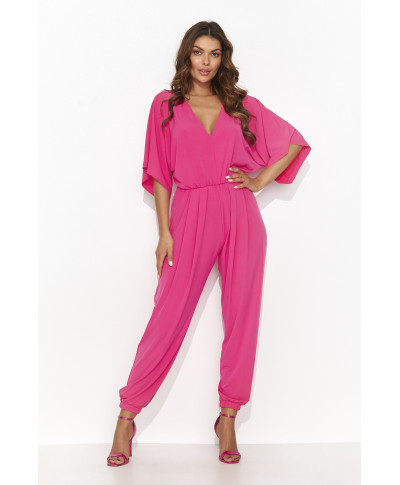 kombinezonas moteriskas su nogawkami su guma sviesiai rozine NU479