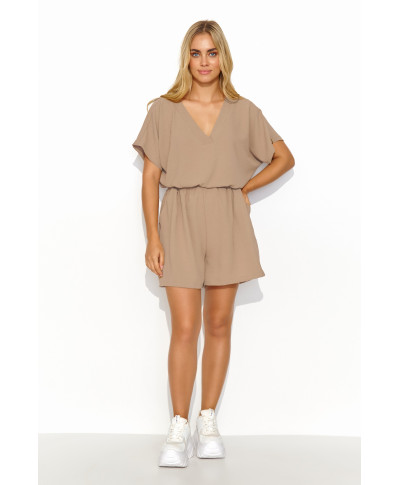 moteriskas komplektas su szerokimi szortami kapucino M832