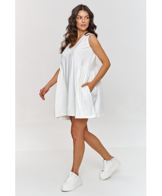 suknele trapezowa su iskirpte  serek śmietankowa M876