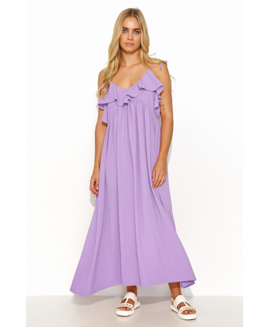 ilga suknele su petneseliais liliowa M834