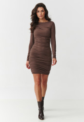 aptempta suknele mini su marszczeniem sokoladine M899