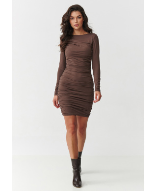 aptempta suknele mini su marszczeniem sokoladine M899