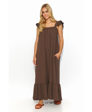 suknele ilga su klostemis sokoladine M817